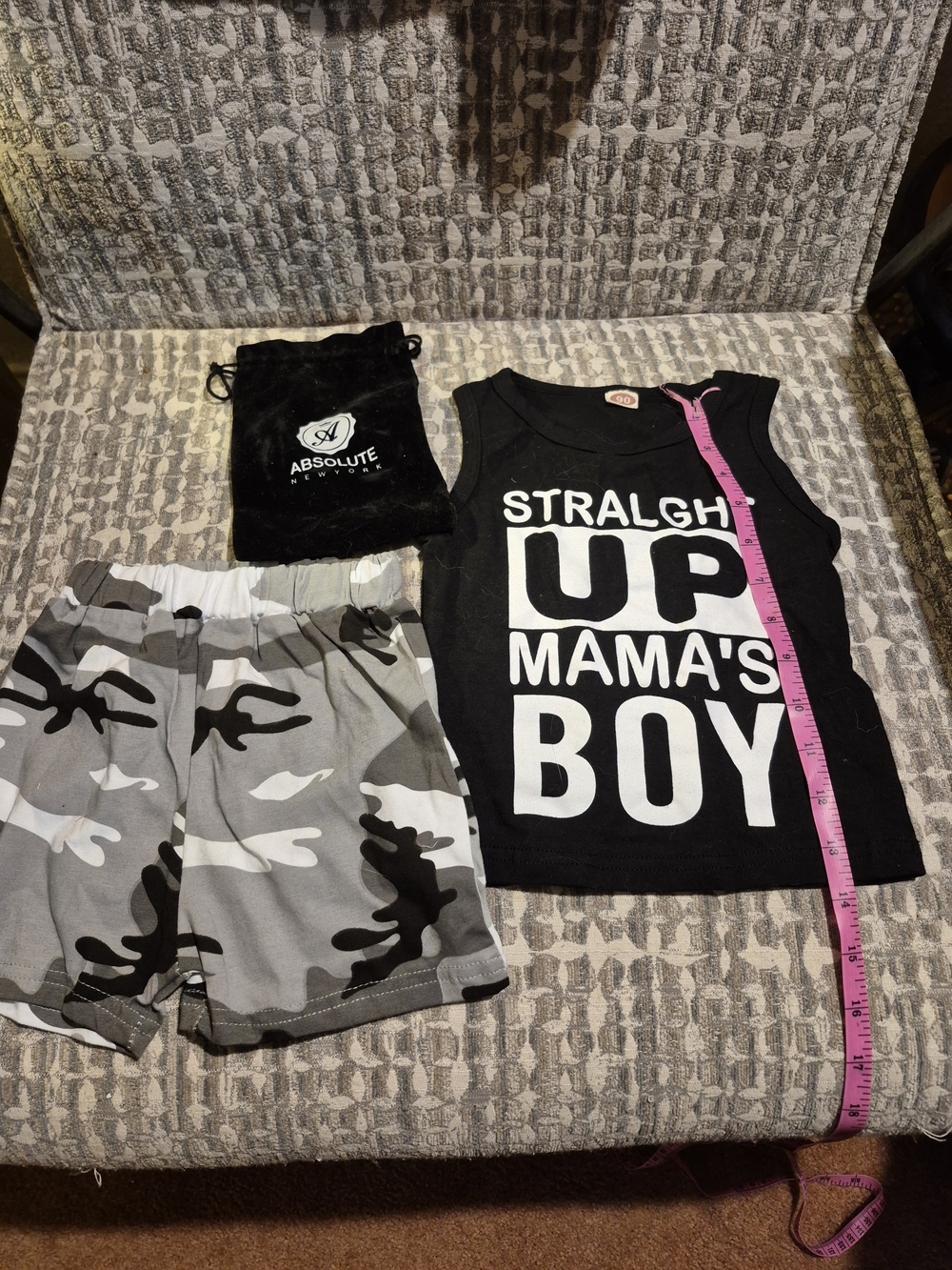 Absolute Kids Black Tank & Gray Camo Shorts Matching Set
